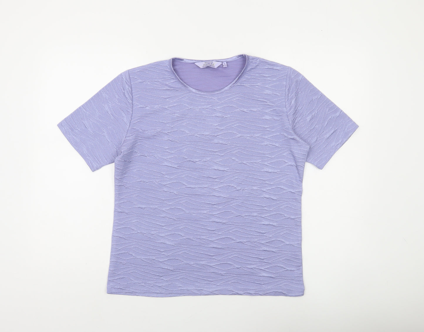 Honor Millburn Womens Purple Short Sleeve Stretch T-Shirt Size S 10-12