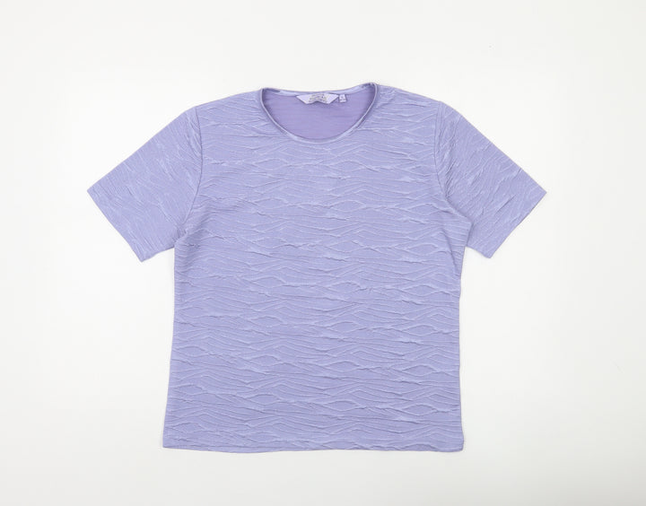 Honor Millburn Womens Purple Short Sleeve Stretch T-Shirt Size S 10-12