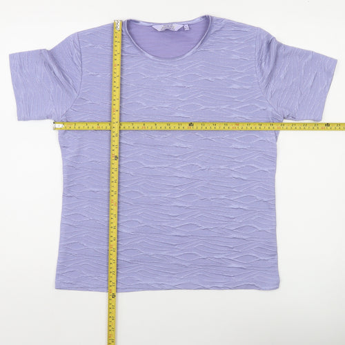 Honor Millburn Womens Purple Short Sleeve Stretch T-Shirt Size S 10-12