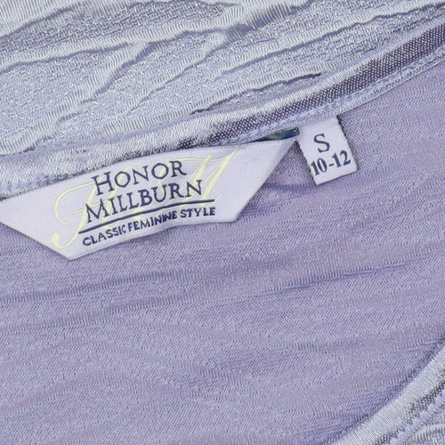 Honor Millburn Womens Purple Short Sleeve Stretch T-Shirt Size S 10-12
