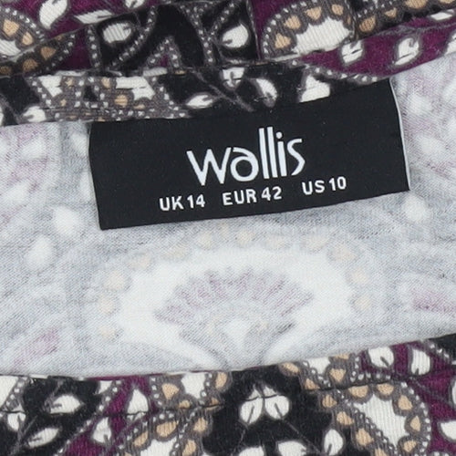 Wallis Women's Multicoloured Geometric Twist Front Tunic Blouse UK 14