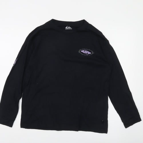 Quiksilver Boys Black Long Sleeve Graphic Surf T-Shirt Size 14 Years