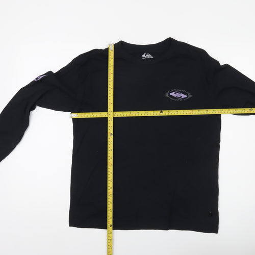 Quiksilver Boys Black Long Sleeve Graphic Surf T-Shirt Size 14 Years