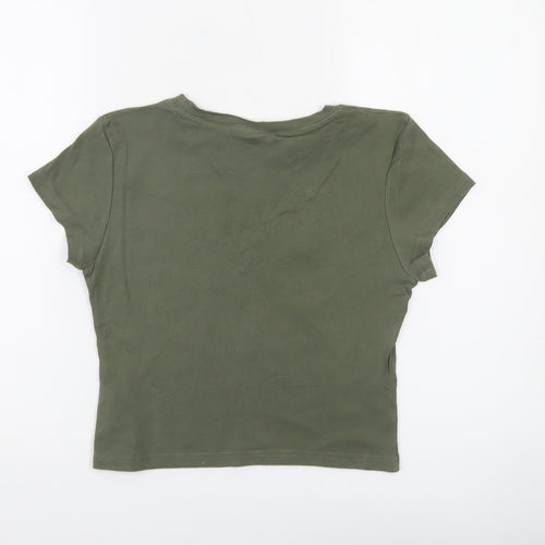 Minga London Girls Green Cropped Graphic Fairy T-Shirt Size L