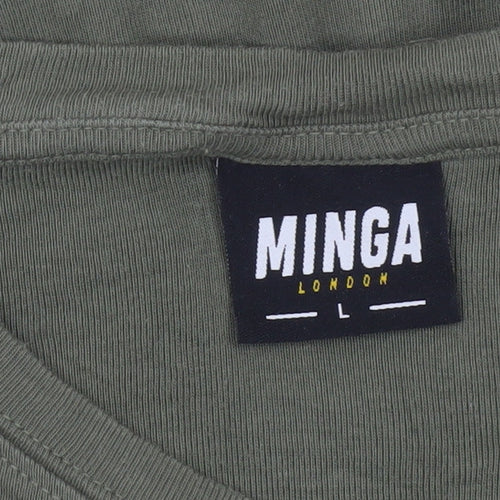 Minga London Girls Green Cropped Graphic Fairy T-Shirt Size L