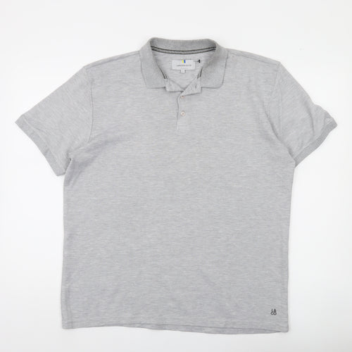 Larsson & Co Men's Grey XL Regular Fit Cotton Blend Polo Shirt