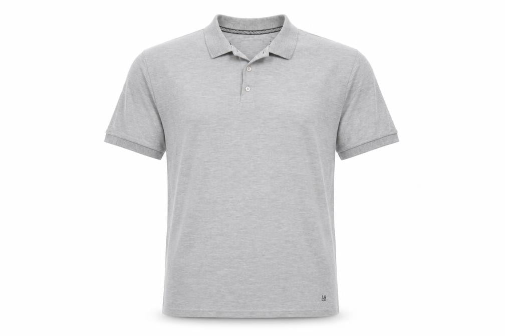Larsson & Co Men's Grey XL Regular Fit Cotton Blend Polo Shirt