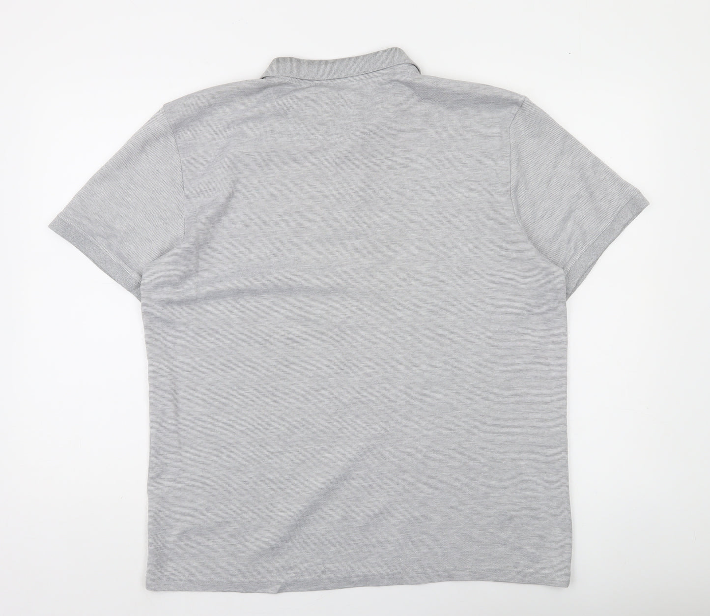 Larsson & Co Men's Grey XL Regular Fit Cotton Blend Polo Shirt