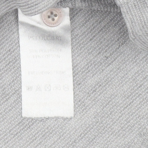 Larsson & Co Men's Grey XL Regular Fit Cotton Blend Polo Shirt