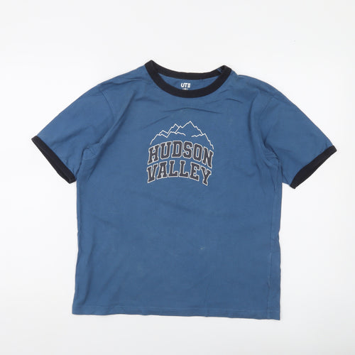 Uniqlo Boys Blue Hudson Valley Ringer T-Shirt 13-14 Years