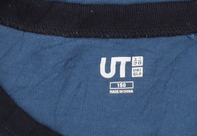 Uniqlo Boys Blue Hudson Valley Ringer T-Shirt 13-14 Years