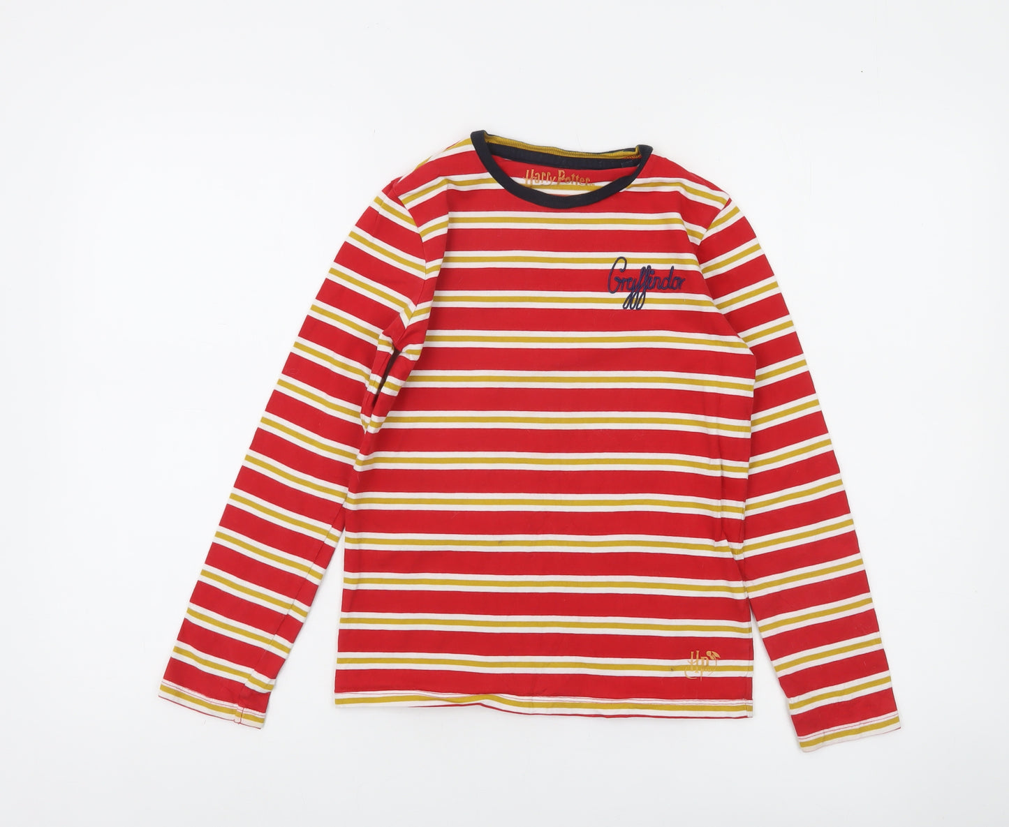 Mini Boden Boys Red Gryffindor Long Sleeve Striped Harry Potter T-Shirt 8-9 Years