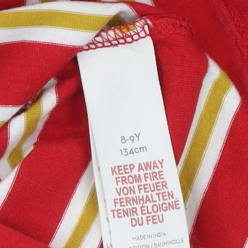 Mini Boden Boys Red Gryffindor Long Sleeve Striped Harry Potter T-Shirt 8-9 Years