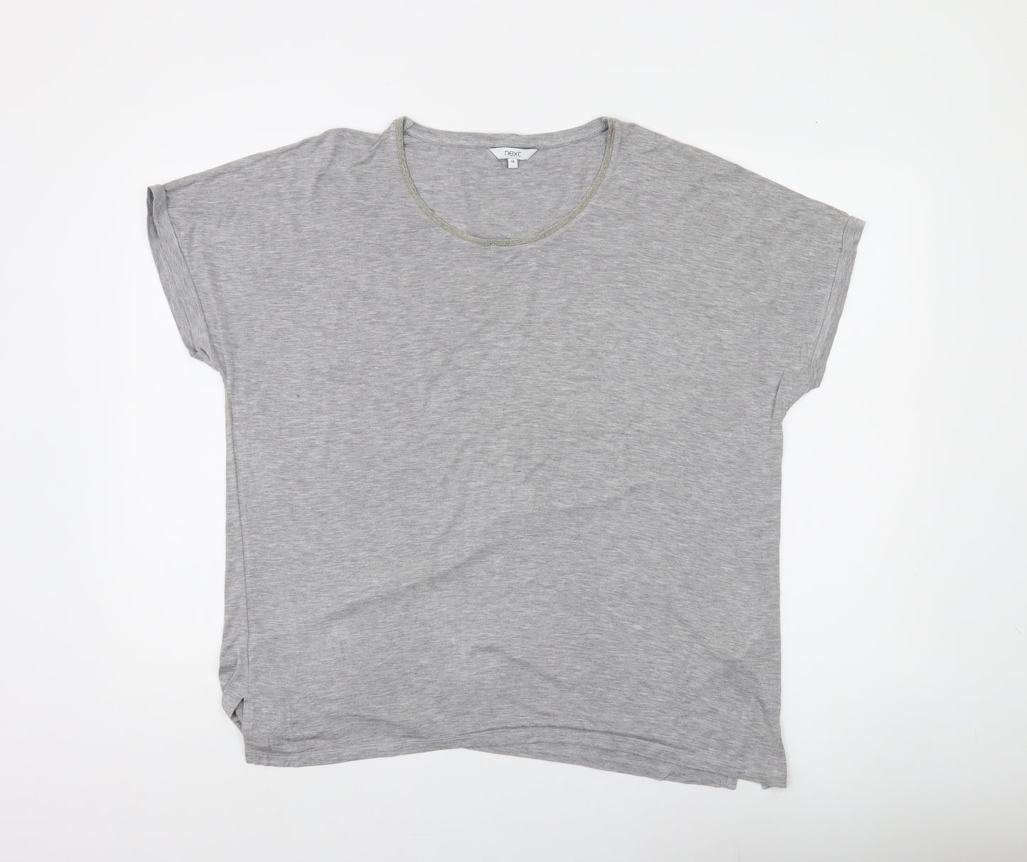 Next Women's Grey Basic Short Sleeve Crew Neck T-Shirt Size 18