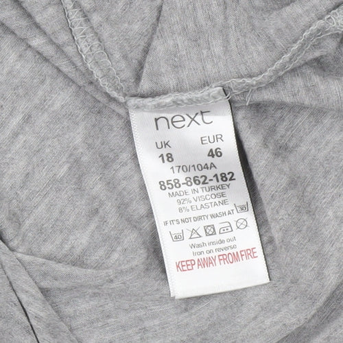 Next Women's Grey Basic Short Sleeve Crew Neck T-Shirt Size 18