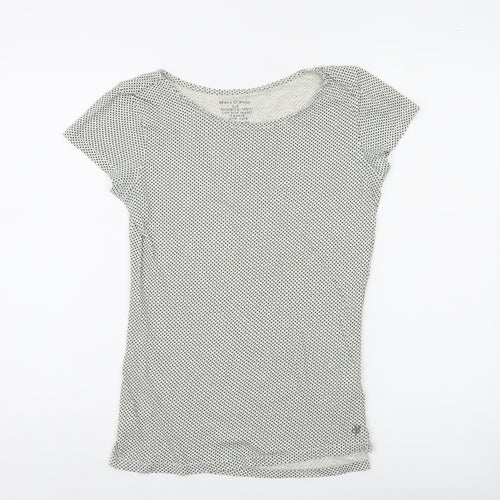 Marc O'Polo Women's White Polka Dot Cotton Jersey T-Shirt Size S