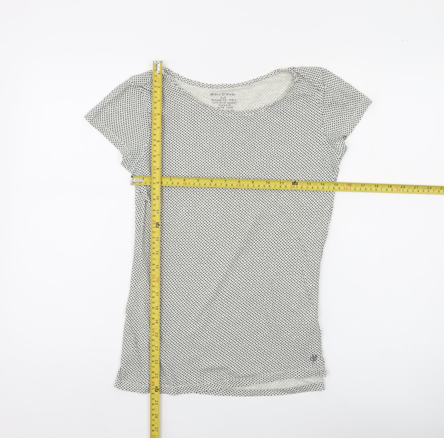 Marc O'Polo Women's White Polka Dot Cotton Jersey T-Shirt Size S