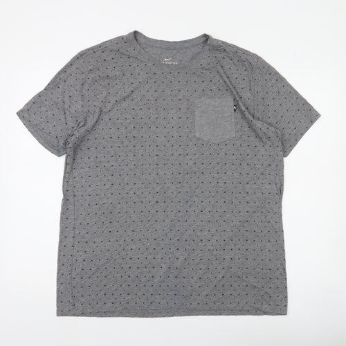 Nike Men's Grey XL Athletic Fit Pocket Crew Neck T-Shirt