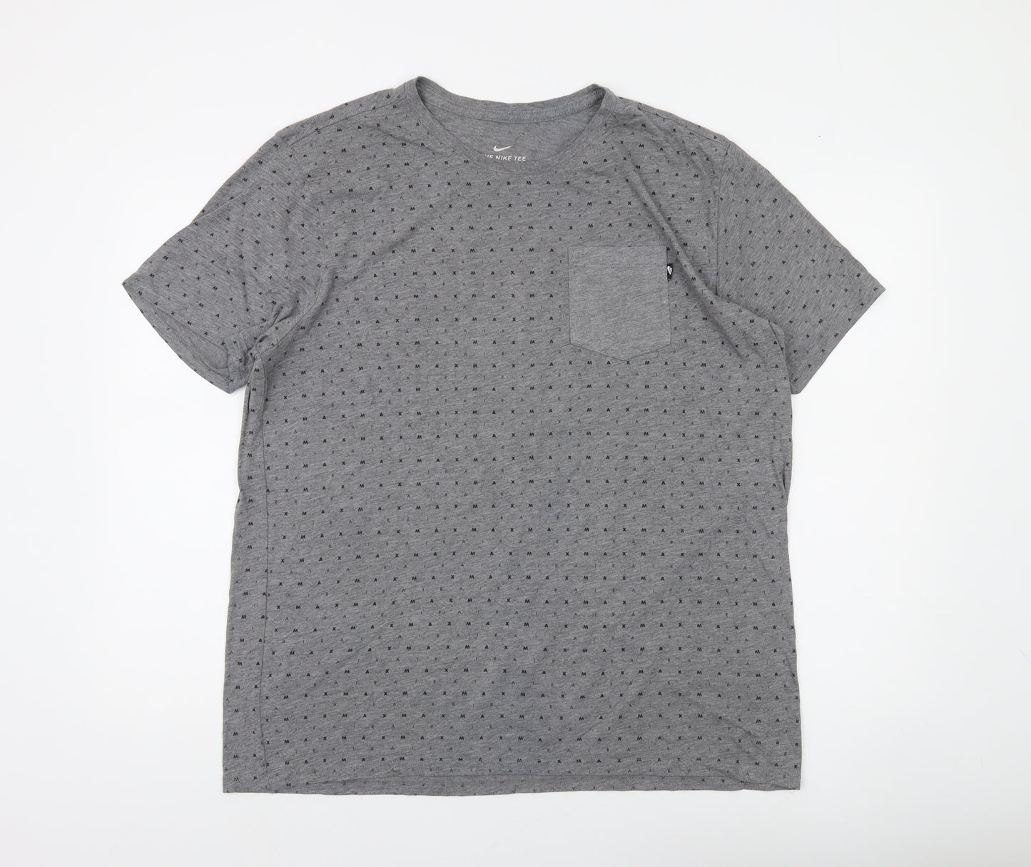 Nike Men's Grey XL Athletic Fit Pocket Crew Neck T-Shirt