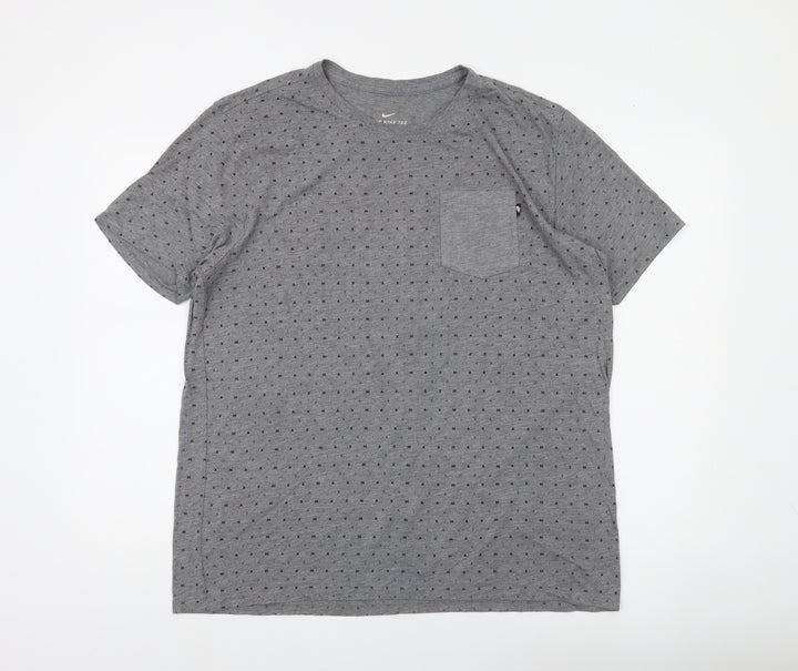 Nike Men's Grey XL Athletic Fit Pocket Crew Neck T-Shirt