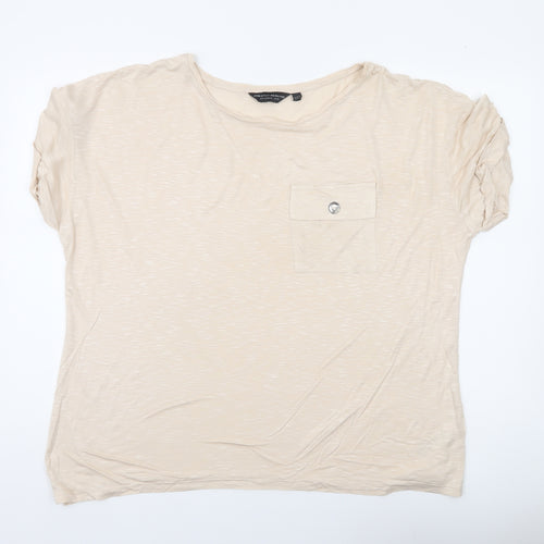 Dorothy Perkins Women’s Beige Basic Short Sleeve T-Shirt UK 20