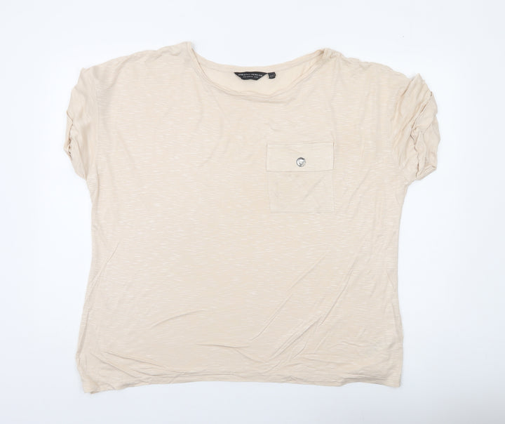 Dorothy Perkins Women’s Beige Basic Short Sleeve T-Shirt UK 20