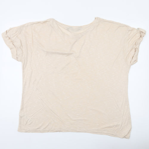 Dorothy Perkins Women’s Beige Basic Short Sleeve T-Shirt UK 20