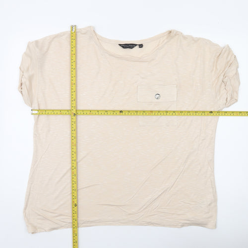 Dorothy Perkins Women’s Beige Basic Short Sleeve T-Shirt UK 20