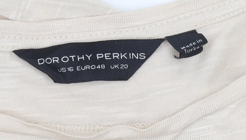 Dorothy Perkins Women’s Beige Basic Short Sleeve T-Shirt UK 20