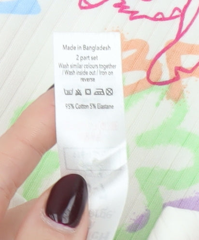 George Girls Multicoloured Stitch Playsuit 6-7 Years Cotton Jersey Summer