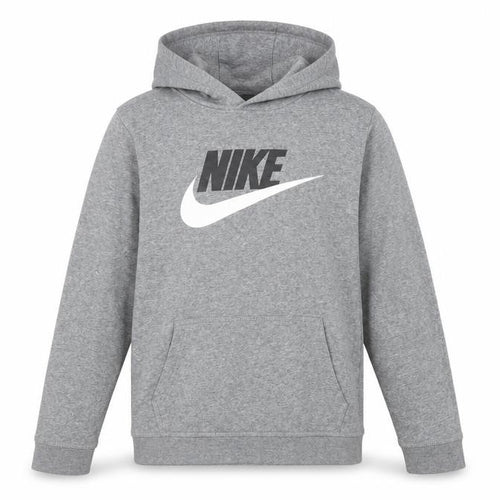 Nike Boys Grey Pullover Hoodie XL 158-170cm Cotton Blend Logo Sweatshirt