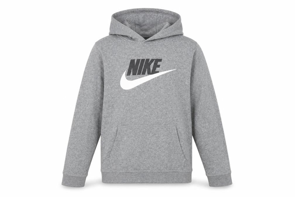 Nike Boys Grey Pullover Hoodie XL 158-170cm Cotton Blend Logo Sweatshirt