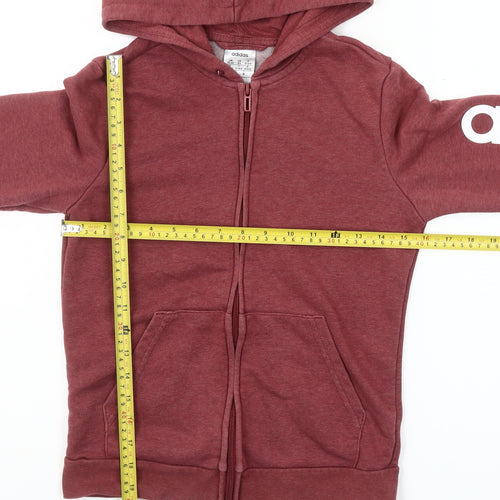 Adidas Women’s Red Full Zip Hoodie XS - Casual Sporty Sweatshirt
