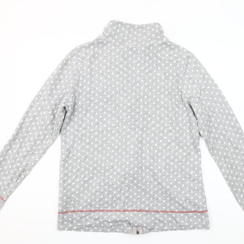 Cecil Womens Grey Star Print Full Zip Hoodie Size M Cotton Blend