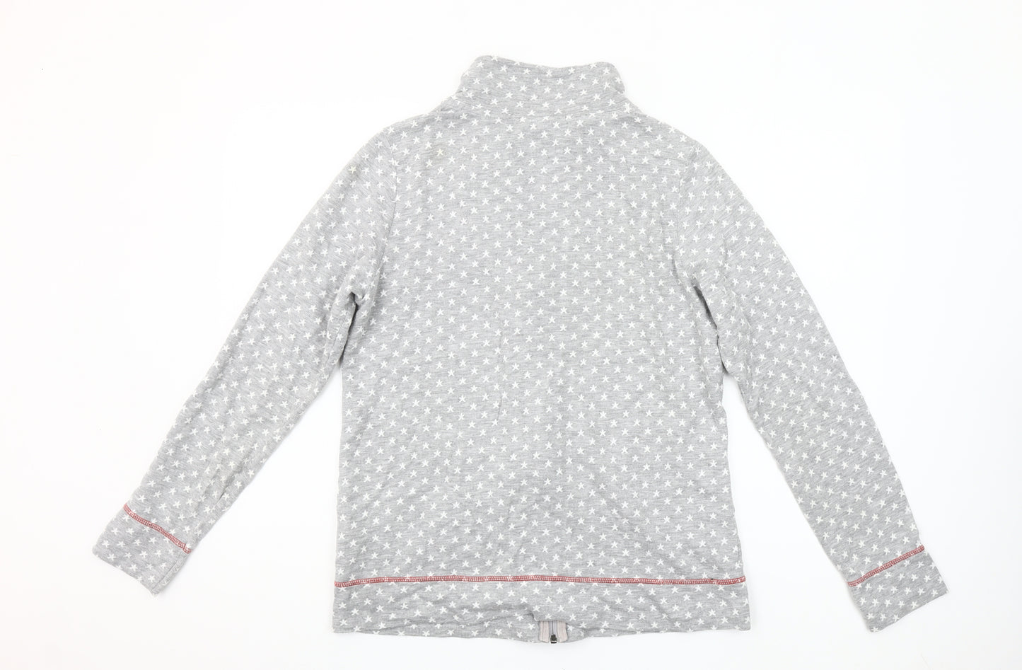 Cecil Womens Grey Star Print Full Zip Hoodie Size M Cotton Blend