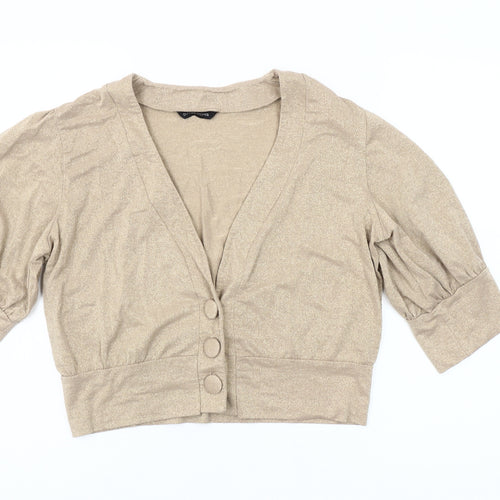 St. Bernard Women’s Gold 3/4 Sleeve Puff Cardigan Size 14