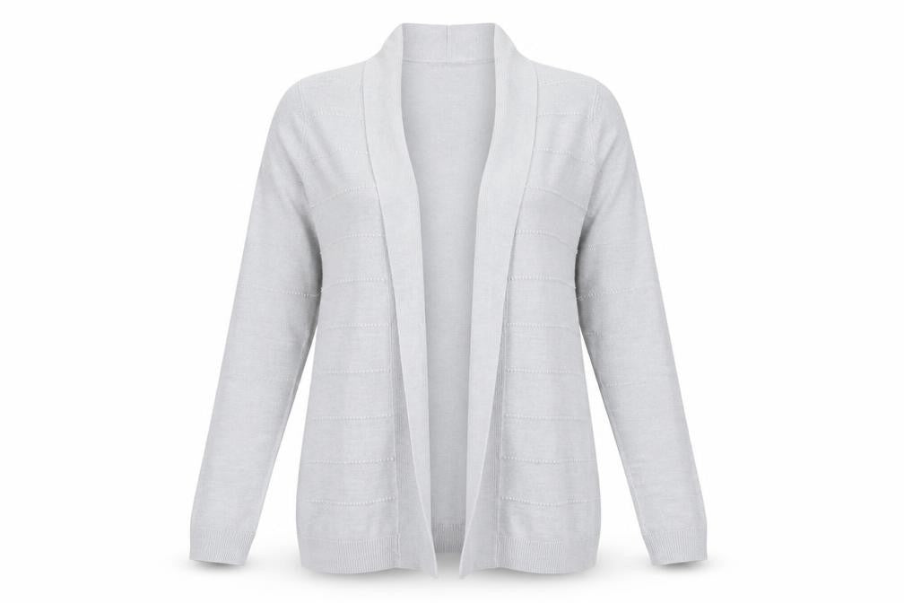 Maine New England Women's Grey Size 14 Open Knit Cardigan