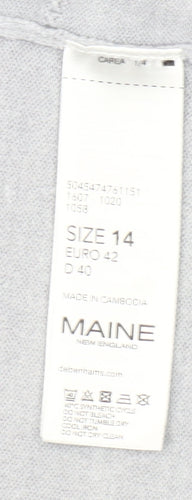 Maine New England Women's Grey Size 14 Open Knit Cardigan