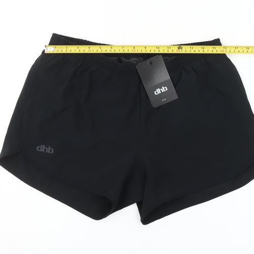 dhb Womens Black Athletic Running Shorts Size 16 Lightweight Activewear