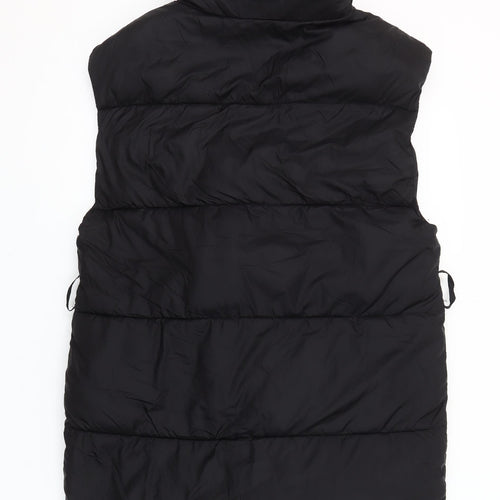 H&M Women Black XS Puffer Waistcoat Sleeveless Lightweight Zip