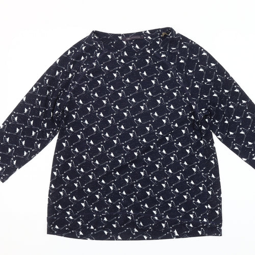 Marks and Spencer Women’s Blue Animal Print 3/4 Sleeve Blouse UK 12