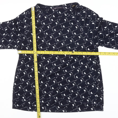 Marks and Spencer Women’s Blue Animal Print 3/4 Sleeve Blouse UK 12