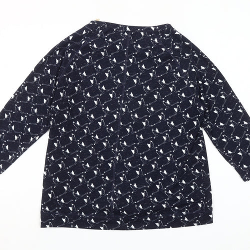 Marks and Spencer Women’s Blue Animal Print 3/4 Sleeve Blouse UK 12