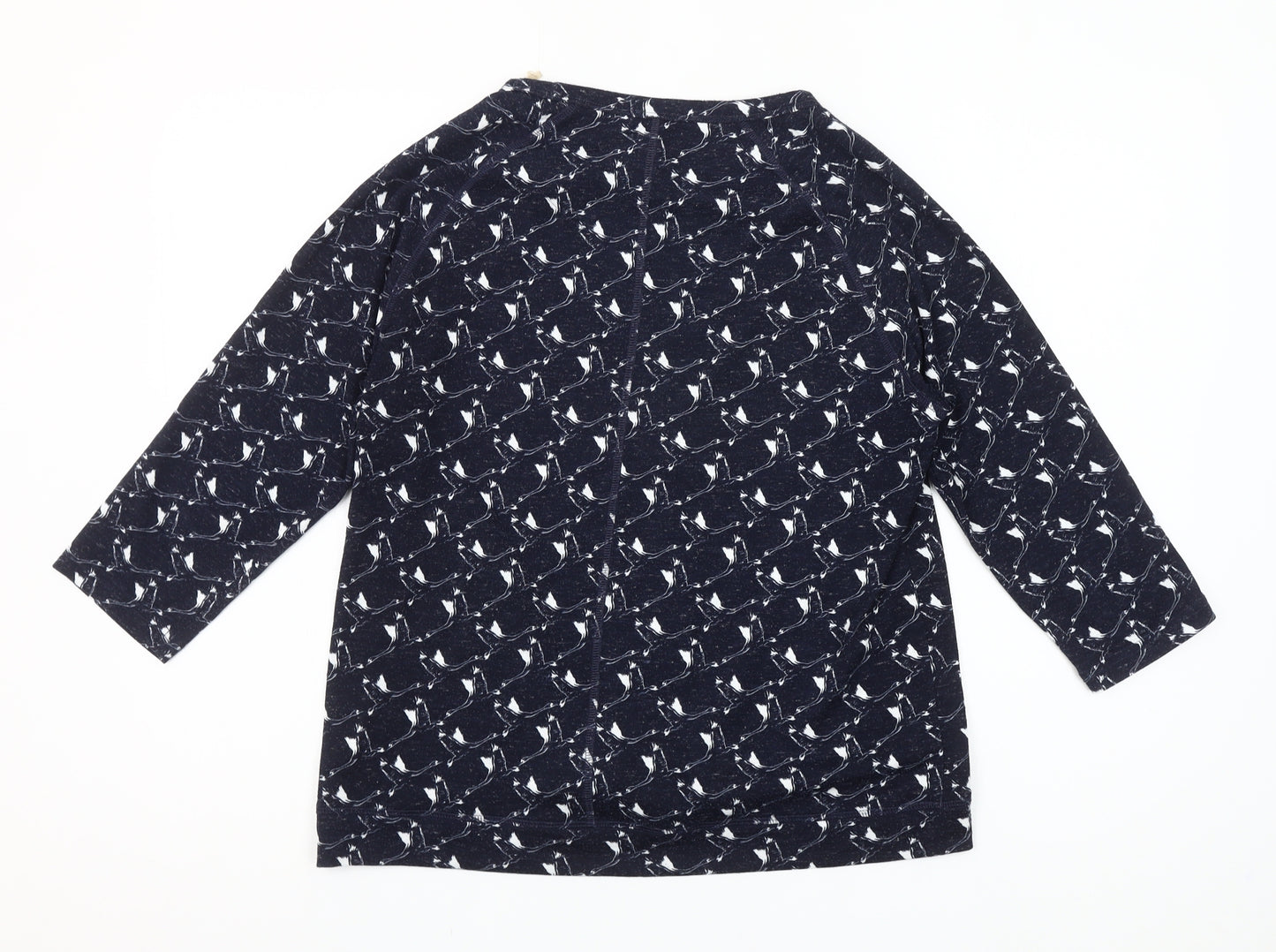 Marks and Spencer Women’s Blue Animal Print 3/4 Sleeve Blouse UK 12