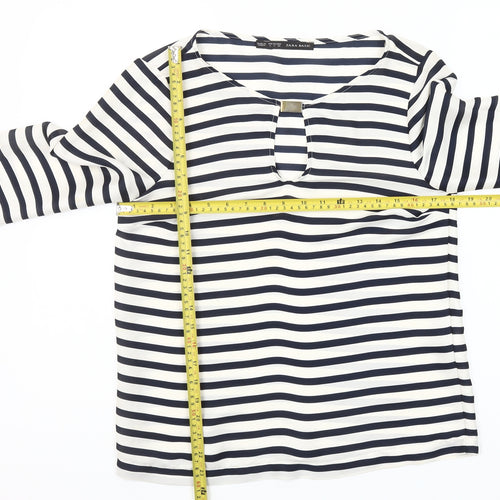 Zara Basic Women’s Multicoloured Striped 3/4 Sleeve Blouse S