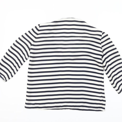 Zara Basic Women’s Multicoloured Striped 3/4 Sleeve Blouse S