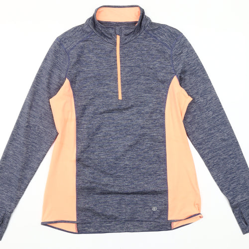 Dunnes Stores Women's Navy & Peach 1/4 Zip Performance Pullover Size 14