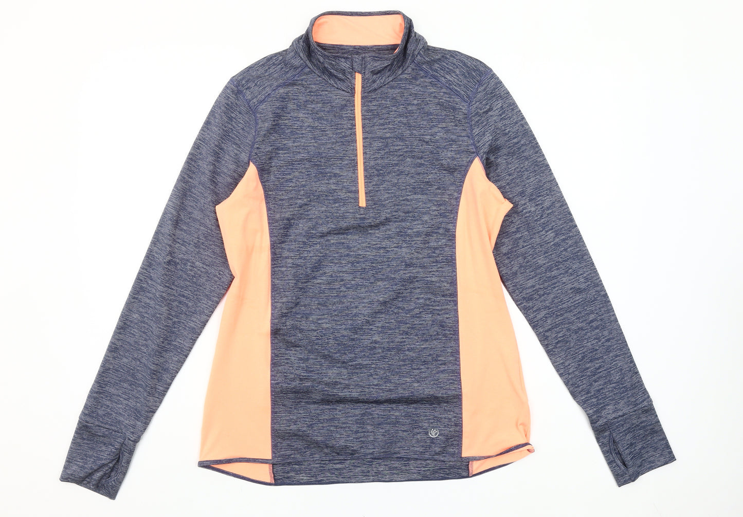 Dunnes Stores Women's Navy & Peach 1/4 Zip Performance Pullover Size 14