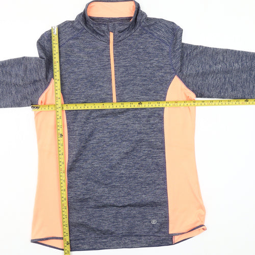 Dunnes Stores Women's Navy & Peach 1/4 Zip Performance Pullover Size 14