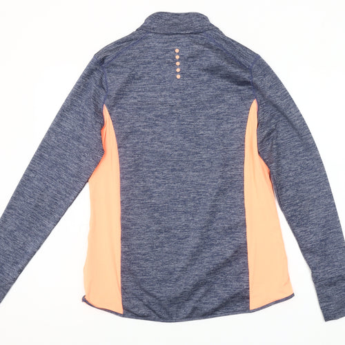 Dunnes Stores Women's Navy & Peach 1/4 Zip Performance Pullover Size 14